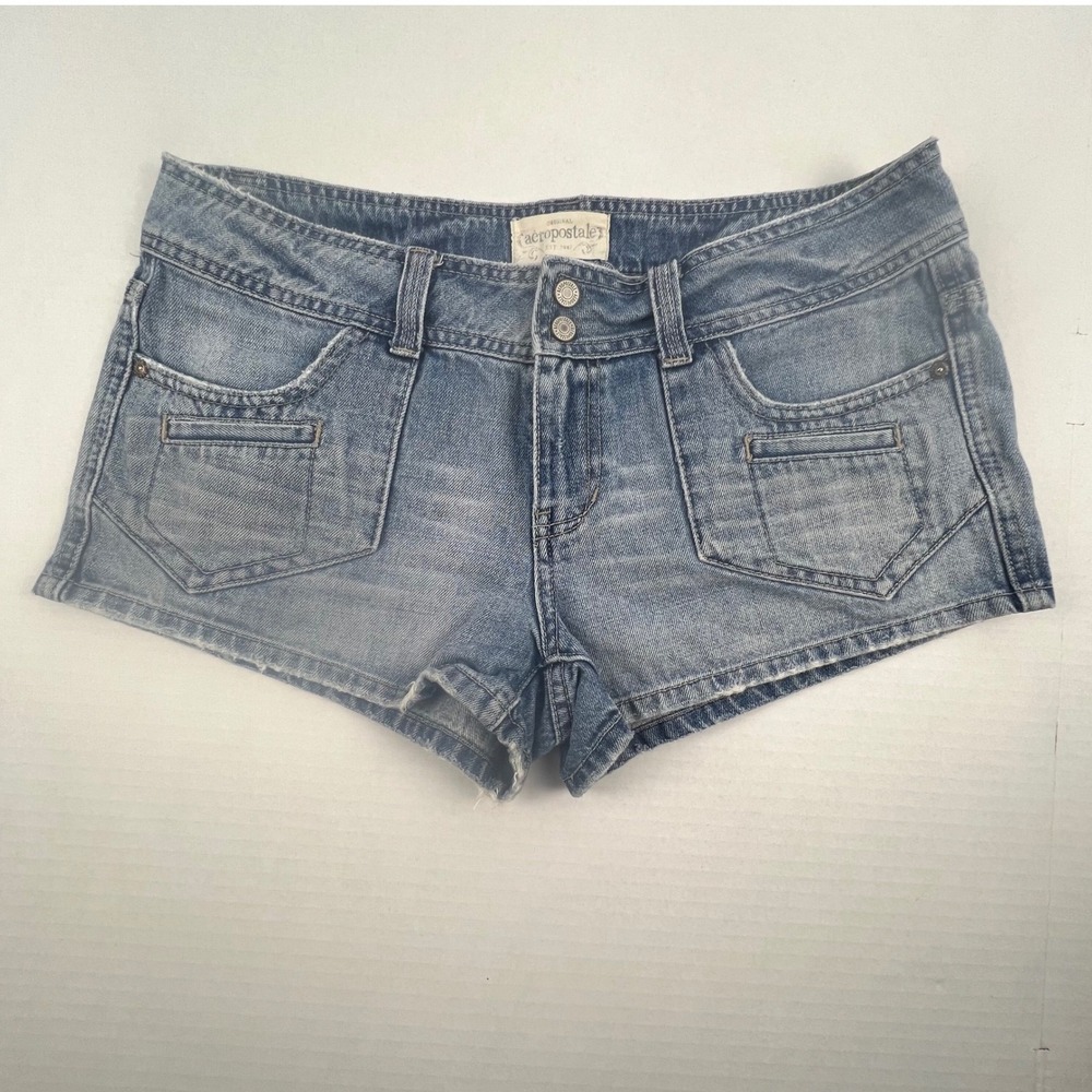 Vtg AEROPOSTALE Denim Shorts Womens 7/8 Low Rise Y2K Mini Jean Shorts Festival